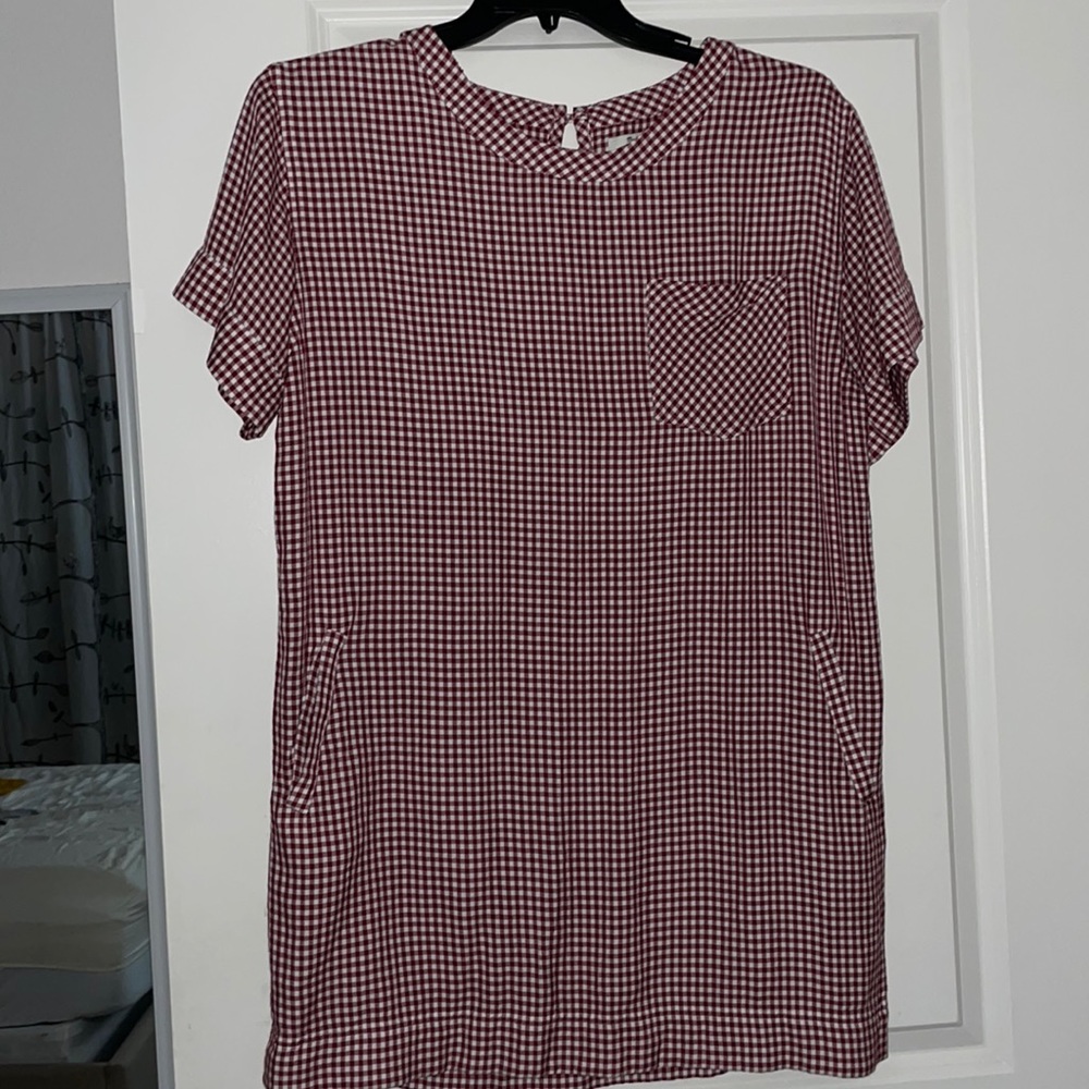 Madewell Plaid Drop Dress with Pockets